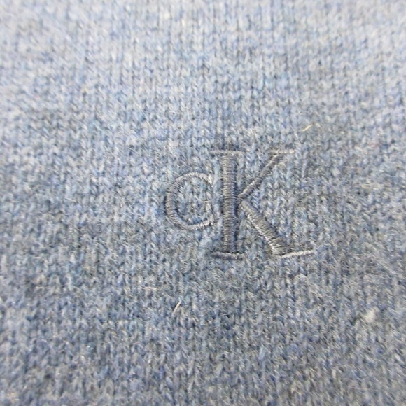 Calvin Klein CK Men Wool Blend Sweater XL Blue Knit Crewneck Pullover Casual 416 - Picture 3 of 11